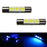 (2) Ultra Blue 3-SMD 6641 LED Bulbs For Car Vanity Mirror Lights Sun Visor Lamp