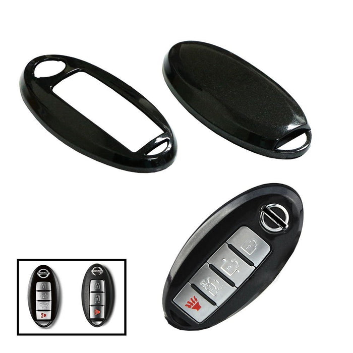 Exact Fit Glossy Black Smart Key Fob Shell For Nissan Armada Rogue GT-R Murano