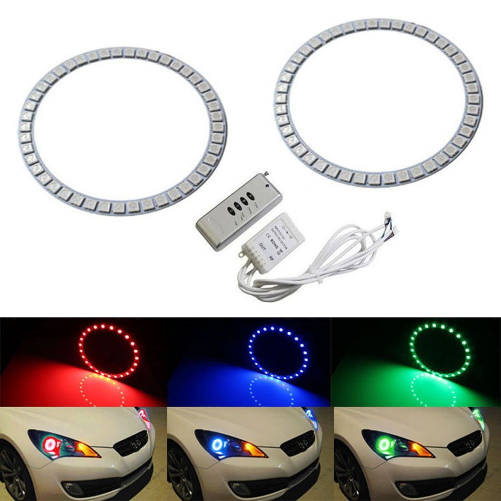 RGB 7-Color LED Angel Eye Halo Ring For Hyundai Genesis Coupe Headlight Retrofit