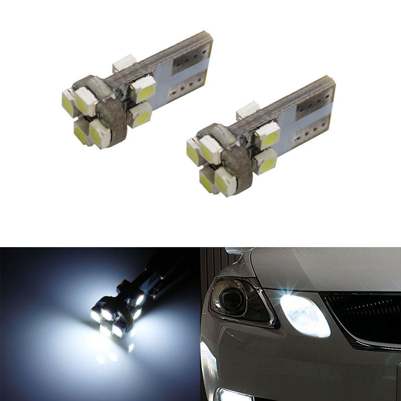 HID Matching White 8-SMD T10 LED Bulbs For Car Parking Lights 168 194 2825 W5W