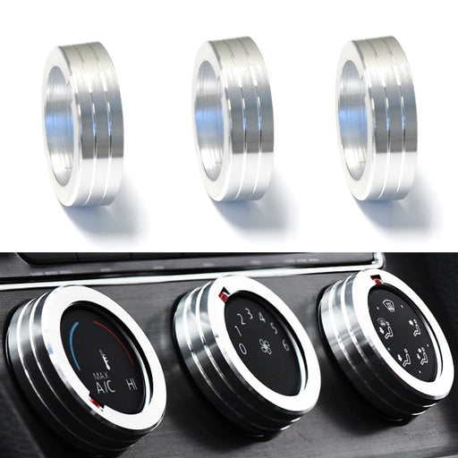 Silver Anodized Aluminum AC Climate Control Ring Knob Covers For VW MK7 Golf GTI