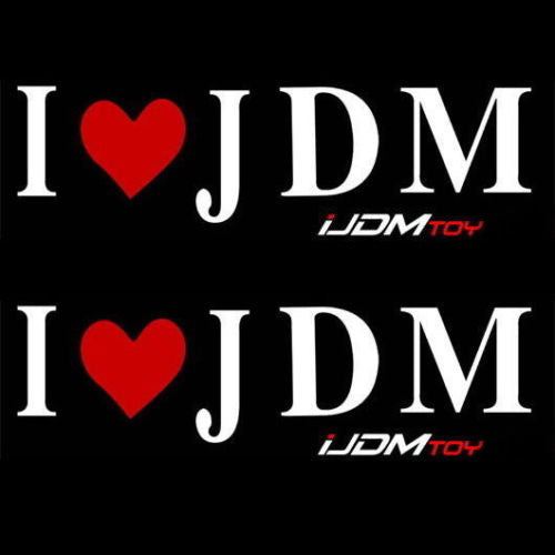 (2pc) I Love JDM Vinyl Decal Stickers featured by JDMTOY LED Light Expert