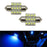 (2) Blue 12-SMD LED Bulbs For Car Interior Dome Lights 1.25" 31mm DE3175 DE3022