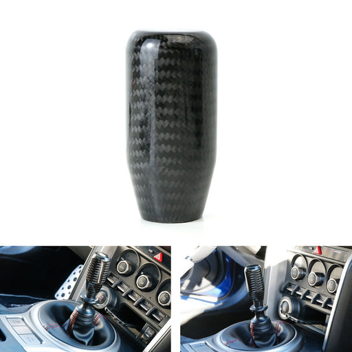 Glossy Black Real Carbon Fiber Shift Knob For Most Car 6-Speed, 5-Speed, 4-Speed