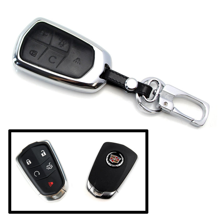 Chrome Alloy Metal Key Fob Shell Cover For 15+ Cadillac ATS CTS CT6 ELR XTS XT5