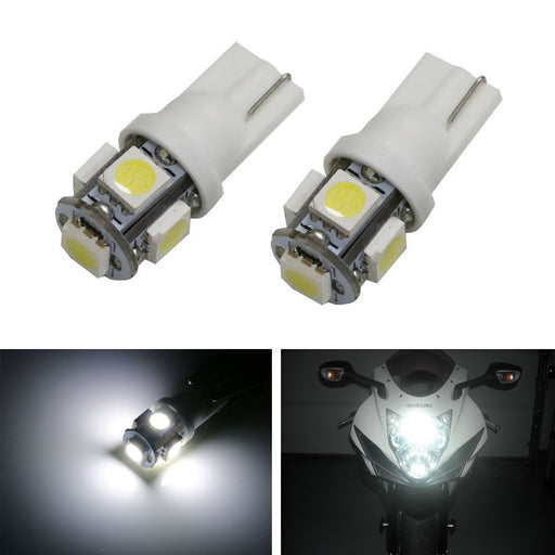 Xenon White 5-SMD 2825 168 194 LED Bulbs For Motorcycle Bike Parking Lights