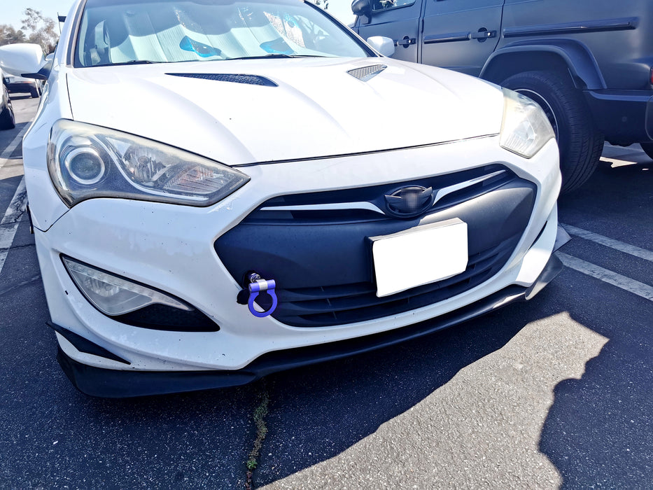 Blue Track Racing Style Aluminum Tow Hook Ring For 10-16 Hyundai Genesis Coupe