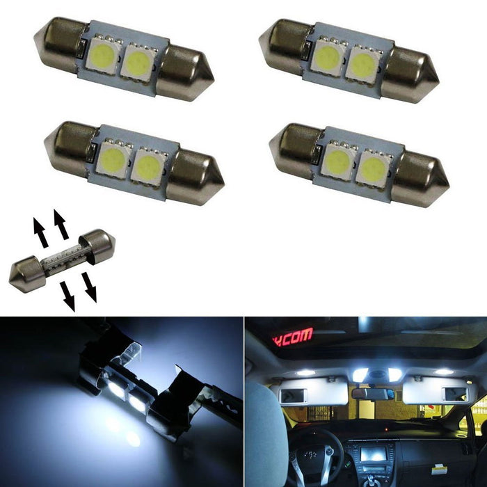 Double Side 4-SMD 1.25" DE3175 DE3022 LED Bulbs For Car Interior Map Dome Lights