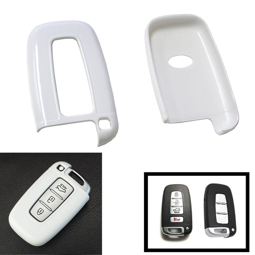 Exact Fit Glossy White Remote Smart Key Key Shell Holder Cover For Hyundai Kia