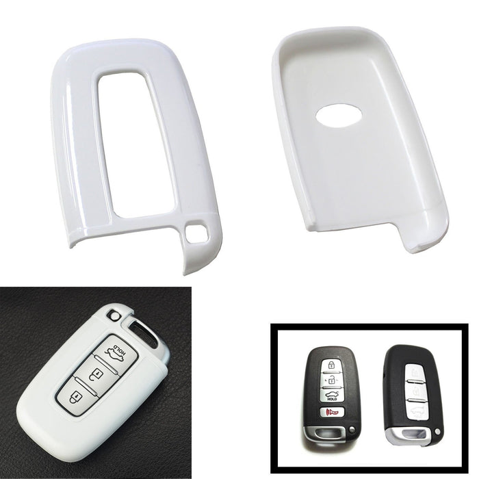 Exact Fit Glossy White Remote Smart Key Key Shell Holder Cover For Hyundai Kia