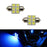 (2) Blue 6-SMD LED Bulbs For Car Interior Dome Lights, 1.25" 31mm DE3175 DE3022