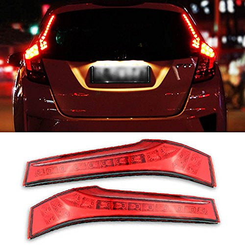 For 2015-up Honda FIT Red Lens 14-LED Lights Rear Side Pillar Tail Brake Lamps