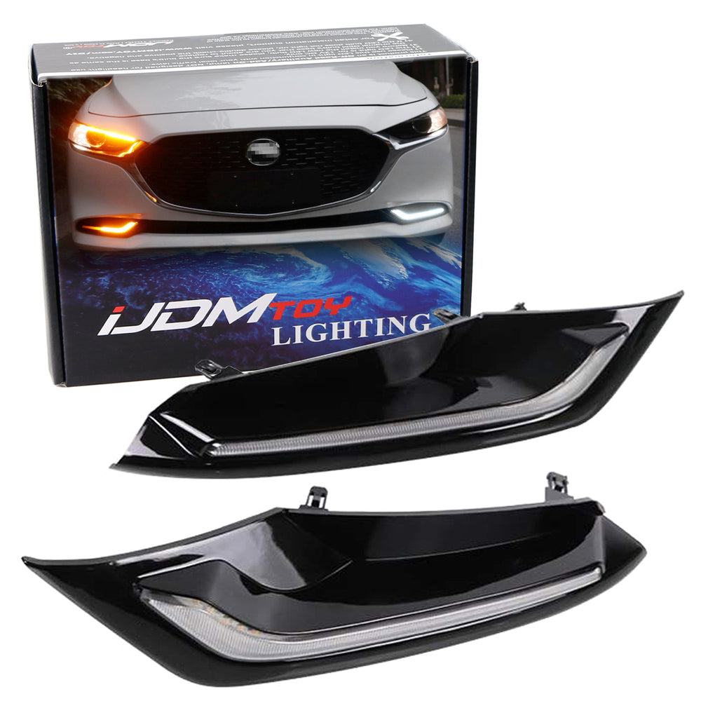 Lower Bumper Filler Fit Switchback LED Daytime Running Light For 2019-up Mazda3