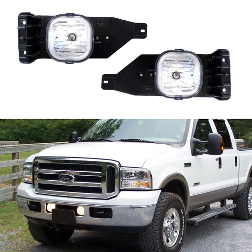 Complete Clear Lens Fog Lamp Kit w/ H10 Light Bulb For 05-07 Ford F250 F350 F450