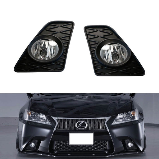 Fog Light Set w/ JDM Foglamp Garnish, Wiring, Switch For13-15 Lexus GS F-Sport