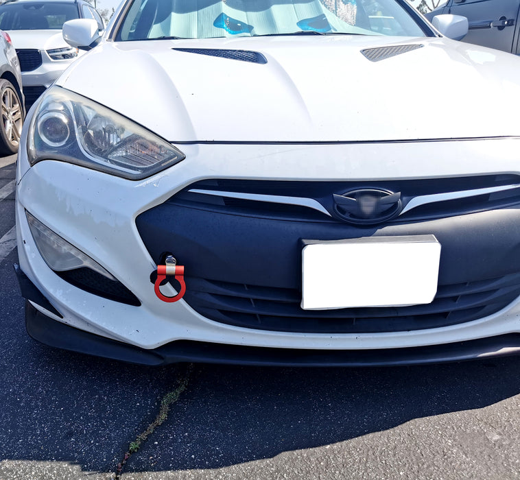 Red Track Racing Style Aluminum Tow Hook Ring For 10-16 Hyundai Genesis Coupe