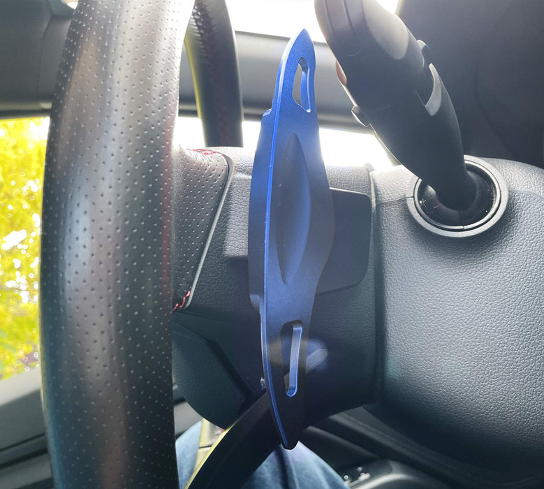 Blue Large Steering Wheel Paddle Shifter Extension For Hyundai Elantra Sport