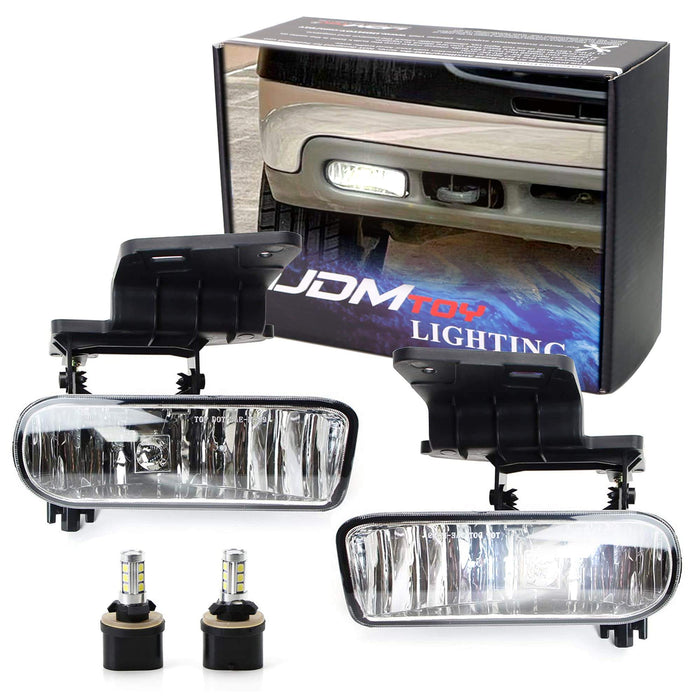 Clear Lens White LED FogLights w/Bracket For Chevy 1500 2500 3500 Suburban Tahoe