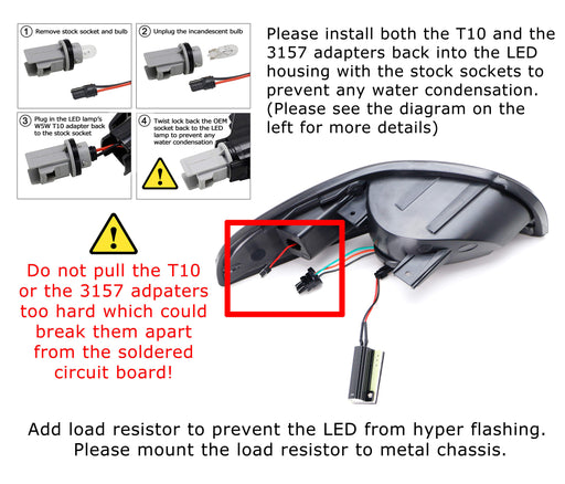 Clear LED DRL/Sequential Front Turn Signal Light Kit For 97-04 Chevy Corvette C5