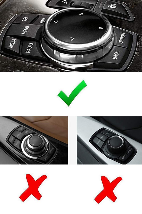 Silver Knob Cover Ring For BMW 1 2 3 4 5 6 7 X 7-Button Multimedia Controller