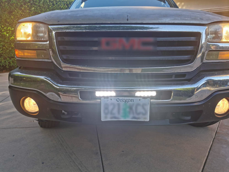 Upper Bumper Grille Mount LED Light Bar Kit For 03-06 GMC Sierra 1500 2500 3500