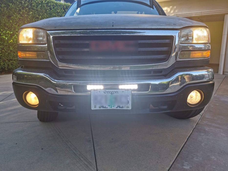 Upper Bumper Grille Mount LED Light Bar Kit For 03-06 GMC Sierra 1500 2500 3500