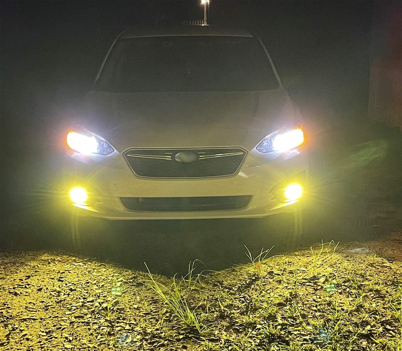 Yellow Lens 24W LED Wide Angle SAE Flood Beam Fog Light Kit For Subura WRX STI..