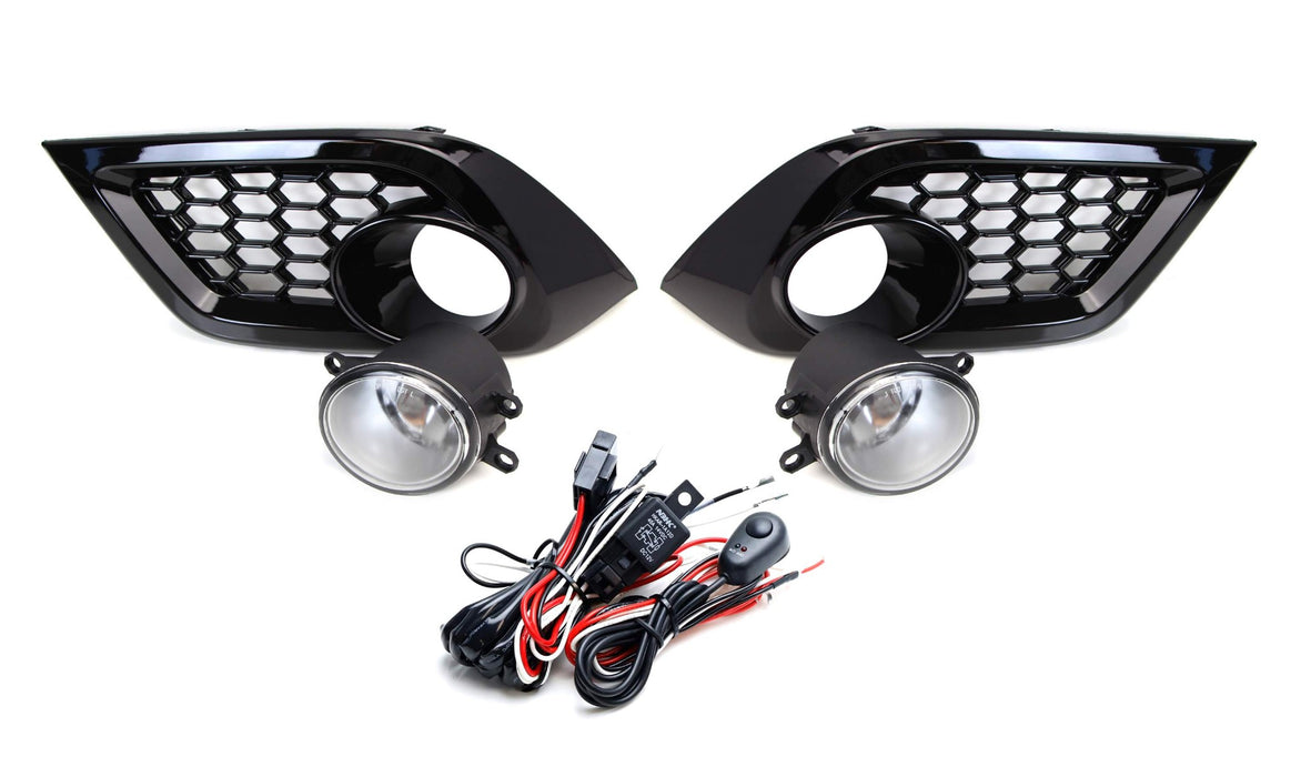 Complete Clear Lens Fog Lights w/Bezel Cover, Wiring For 2016-18 Scion/Toyota iM