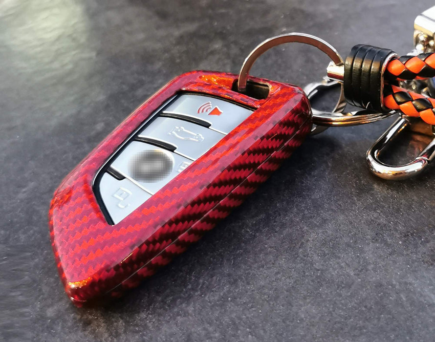 Real/Genuine Red Carbon Fiber Smart Key Fob Shell For BMW X1 X4 X5 X6, 5 Series