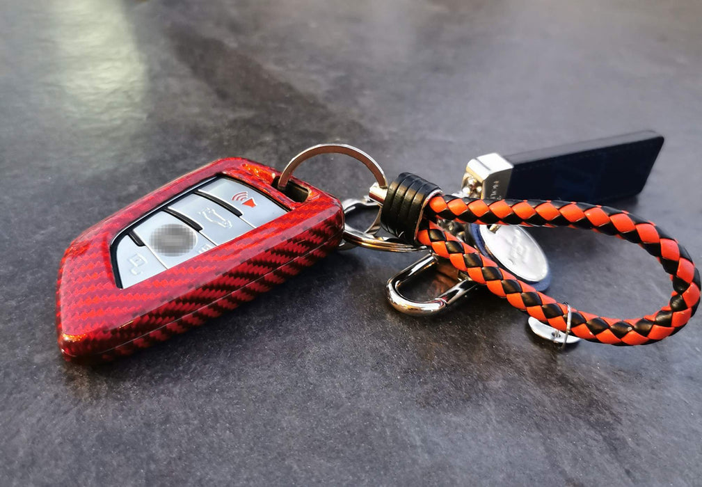 Real/Genuine Red Carbon Fiber Smart Key Fob Shell For BMW X1 X4 X5 X6, 5 Series