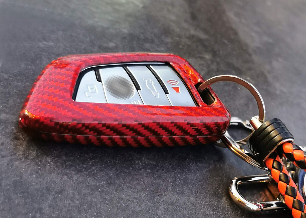 Real/Genuine Red Carbon Fiber Smart Key Fob Shell For BMW X1 X4 X5 X6, 5 Series