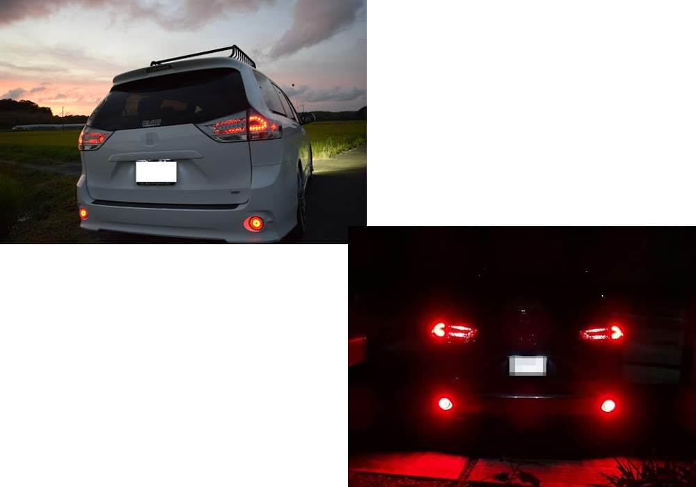 Smoked Lens 21-SMD LED Bumper Reflectors For Toyota Sienna Corolla, Scion xB iQ