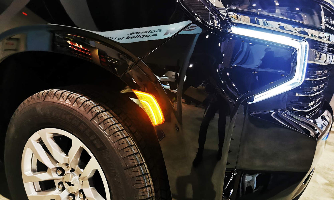 Smoked Lens Amber Double-Stripe LED Side Markers For 21+ Suburban/Yukon/Escalade