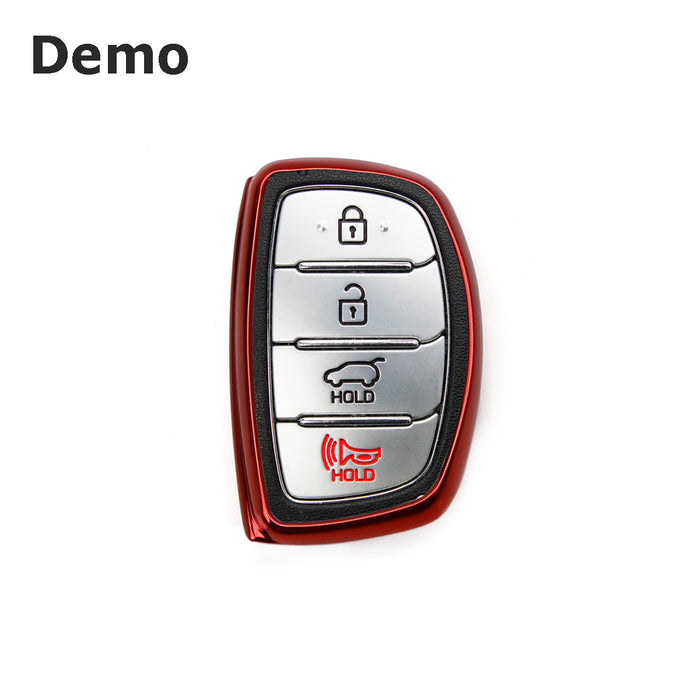 Chrome Red TPU Key Fob Case For 2014-up Hyundai Tucson IX35 Keyless Entry Fob