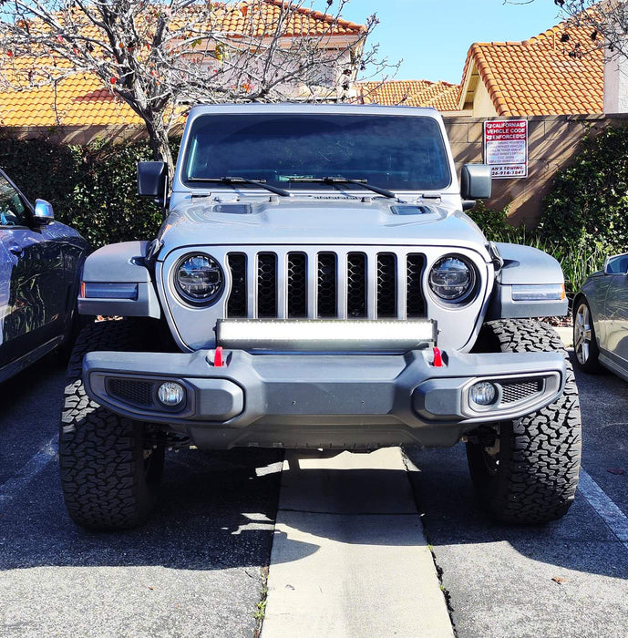 Front Bumper Mount 30" LED Light Bar Kit w/ Wire For 18-up Wrangler, Gladiator