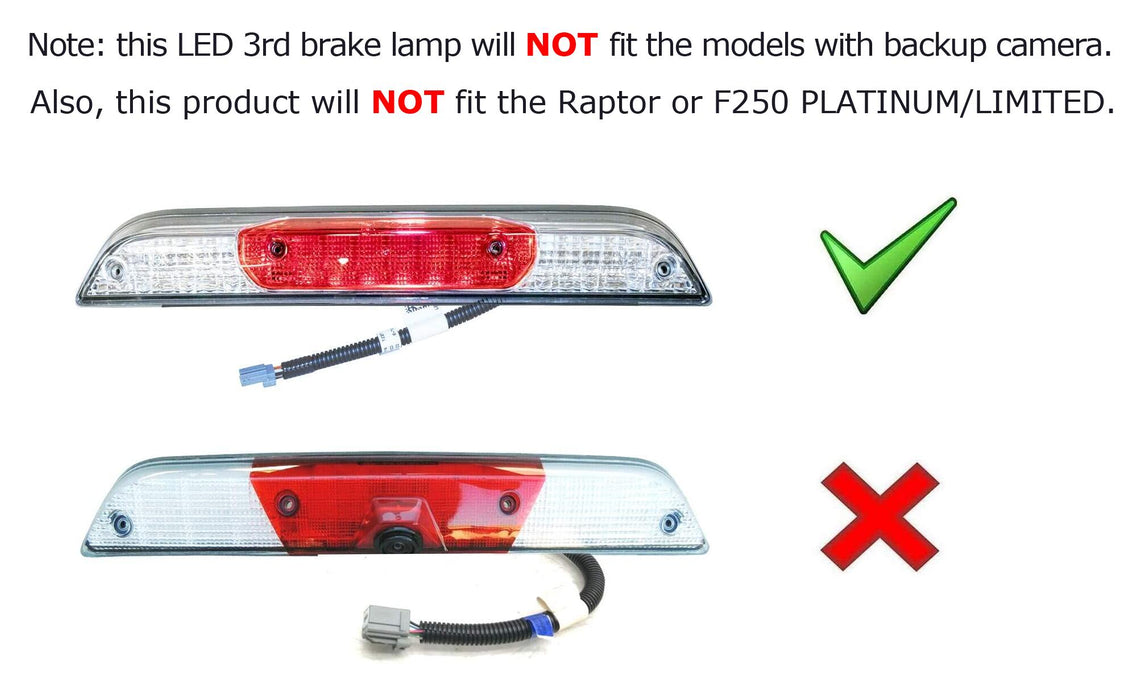 LED High Mount Third Brake Stop Light Assembly For 15-20 Ford F-150, F-250 F-350