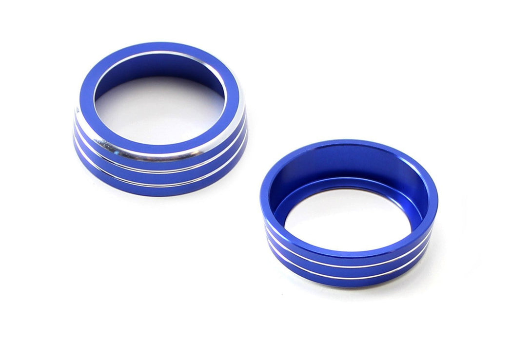 Blue Anodized Aluminum AC Climate Control Ring Knob Covers For 16-21 Honda Civic