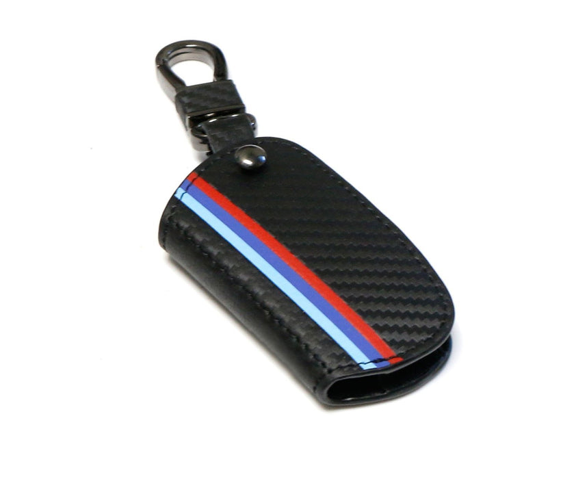 M-Colored Carbon Fiber Pattern Leather Key Holder For BMW 1 2 3 4 5 6 7 Series