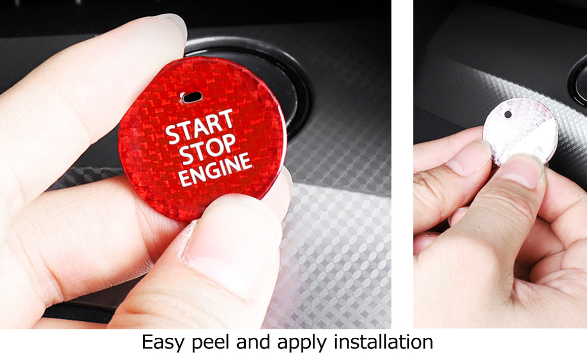 Sports Red Real Carbon Fiber Engine Start/Stop Button Cover For 19+ Mazda3 CX30