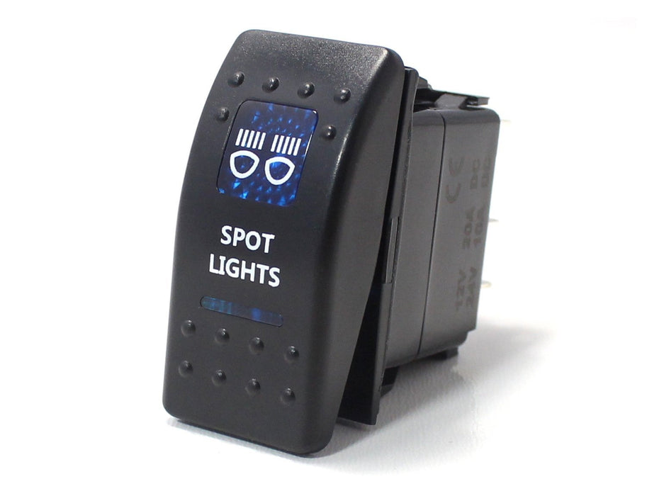 Spot Lights 5-Pin SPST ON/OFF Blue LED Indicator Rocker Switch Fit Fog DRL Lamps