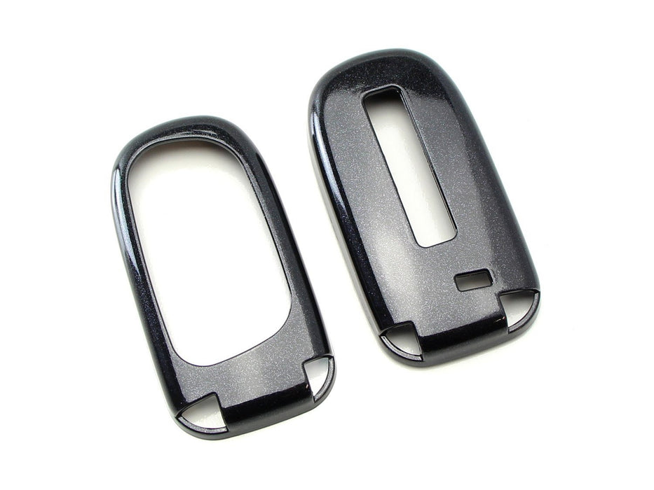 Exact Fit Glossy Metallic Black Smart KeyFob Shell Cover For Jeep Dodge Chrysler