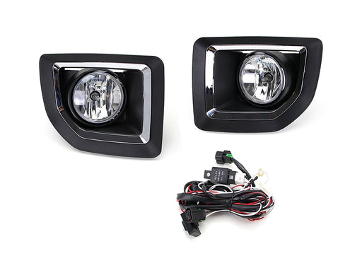 Complete Clear Lens Fog Lights w/ Bezel Cover Wiring For 15-19 GMC Sierra 2500HD