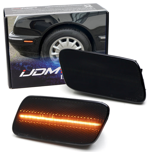 Smoke Lens Amber 40-SMD LED Side Marker Lights For 1996-02 Mercedes W210 E-Class