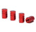 (4) Tuner Racing Style Red Anodized Aluminum Tire Valve Caps (Hexagon Shape)