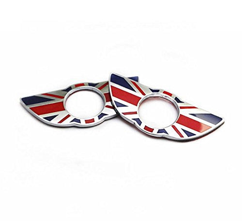 Red Union Jack Style Wing Emblem Rings For MINI Countryman Paceman Door Locks