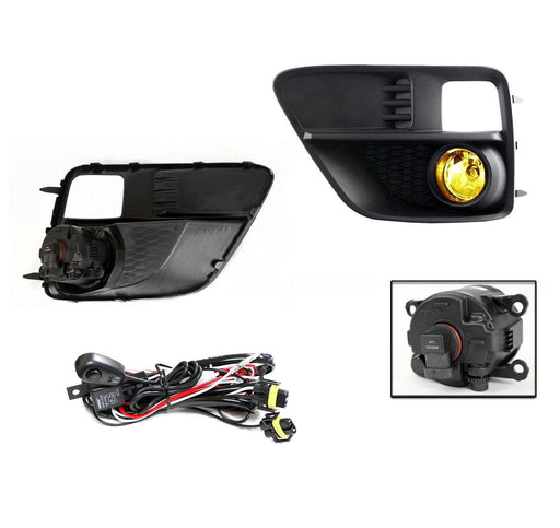 Complete Yellow Lens Fog Light Kit w/ Bezel Covers, Wirings For 15-17 Subaru WRX