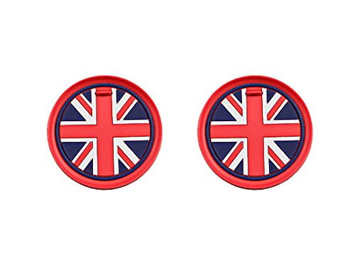 73mm Red Union Jack UK Flag Style Coasters For MINI Cooper Front Cup Holders