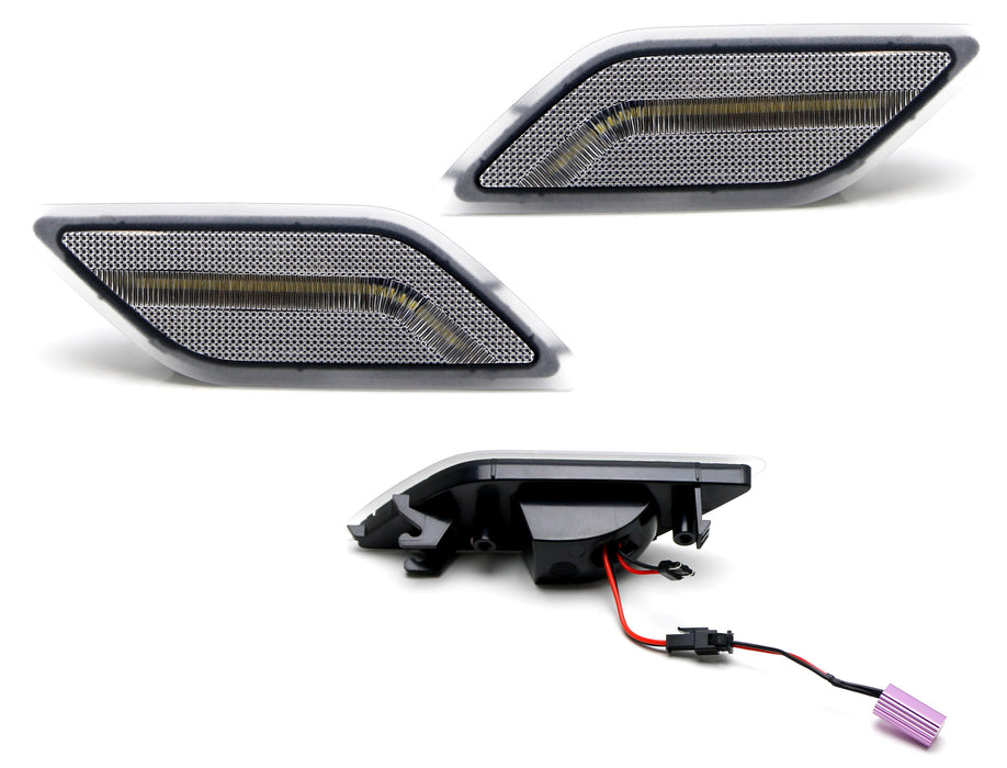 Clear Lens White LED Side Marker Lights For 2010-13 Mercedes Pre-LCI E-Class 4Dr