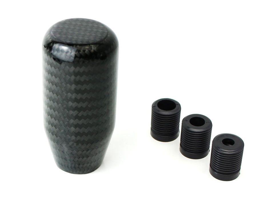 Glossy Black Real Carbon Fiber Shift Knob For Most Car 6-Speed, 5-Speed, 4-Speed