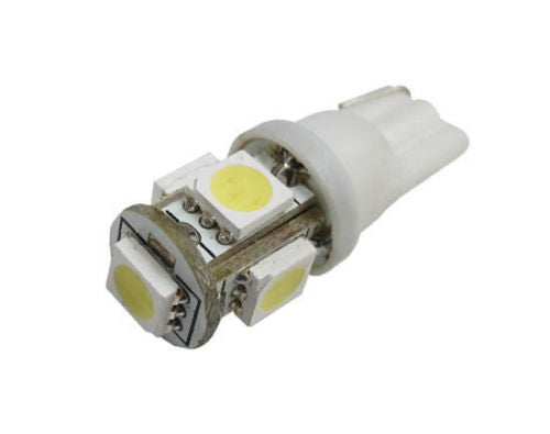 1pc Xenon White 5-SMD T10 168 175 194 2825 LED License, Dome, Cargo Light Bulb